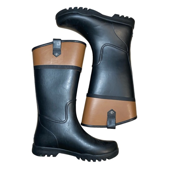 Sperry Waterproof Nellie Kate Black Rain Boots - Picture 2 of 4